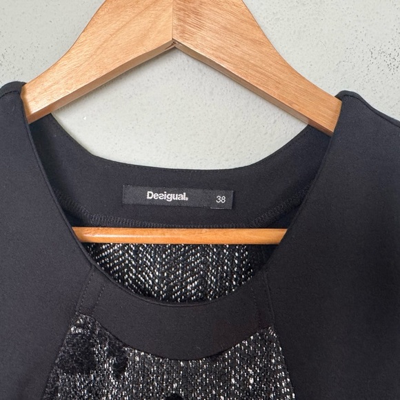 Desigual 17WWVW30 Black Vane Printed Sleeveless asymmetrical zip Mini Dress 38 - Picture 13 of 16